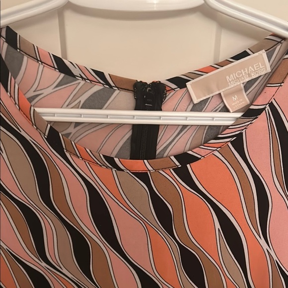 MICHAEL Michael Kors Coral and Black Lined Dress Long Sleeve, size M - Picture 4 of 6